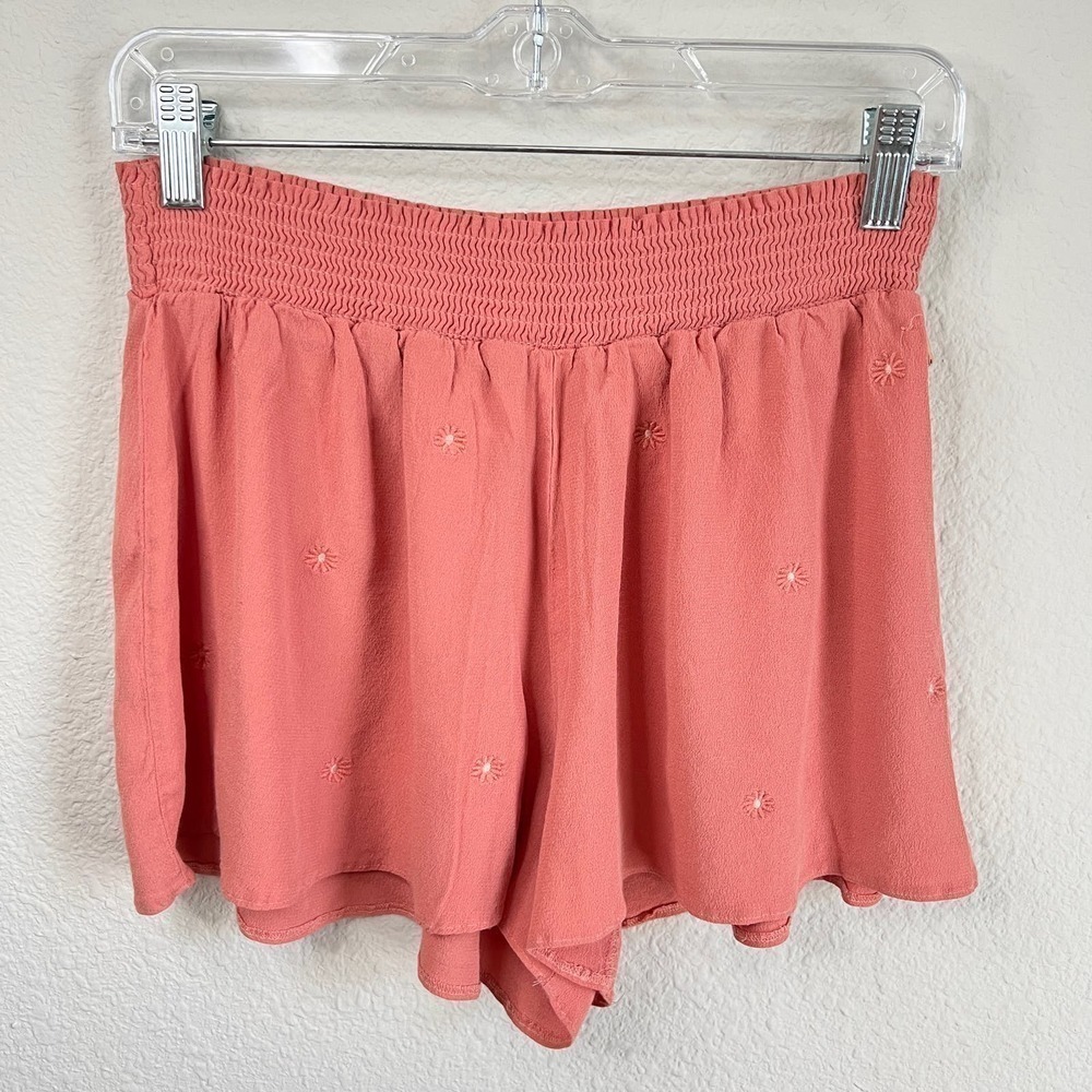 Pink Victoria's Secret Shorts Women's Size L Pull On Elastic Waist Embroidered